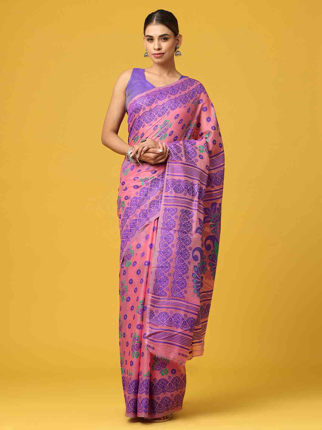 Dhakai Jamdani Light Weight Cotton Silk Saree