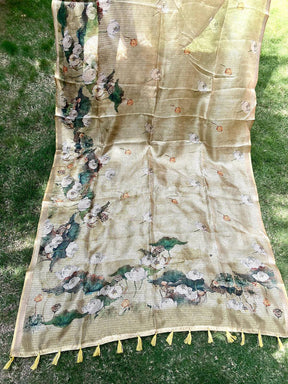 Bollywood Soft Kota Doriya Silk Saree With Flower Print