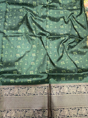 Peach Banarasi Silk Kalamkari Saree