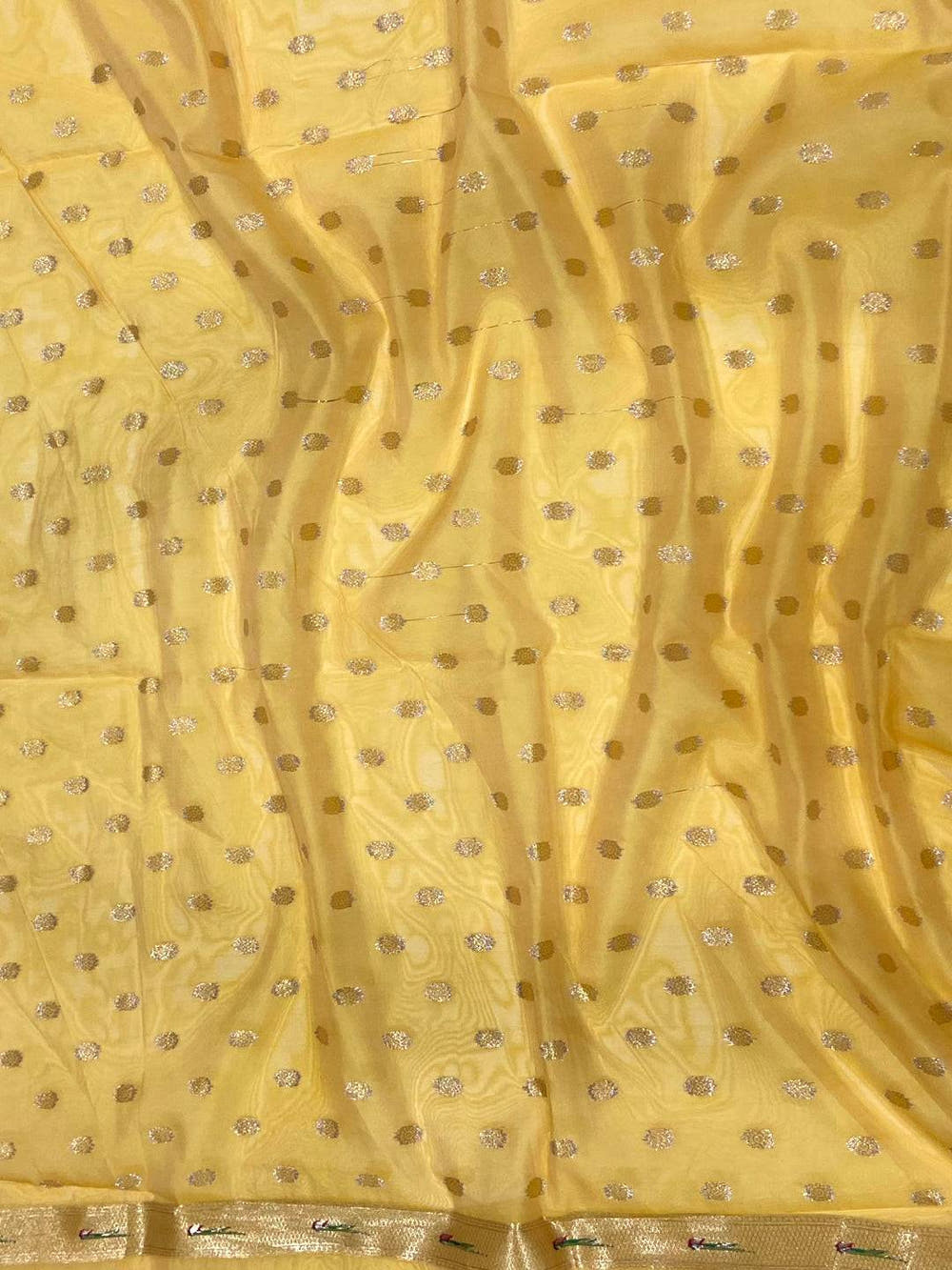 Yellow Soft Zari Tissue Paithani Saree