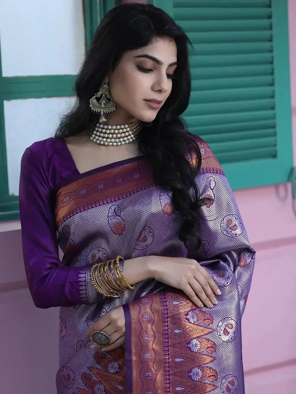 Kanjivaram Silk Saree With Zari Work 