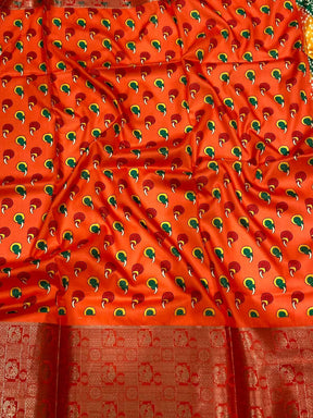 Multi Bandhej Printed Banarasi Saree