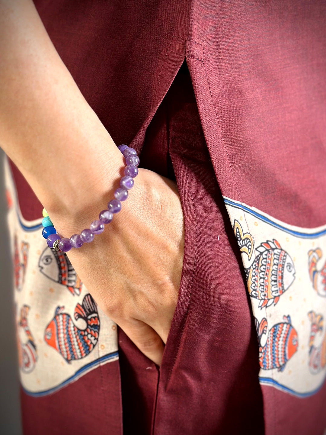 Kalamkari Art Square Neck Kurti



