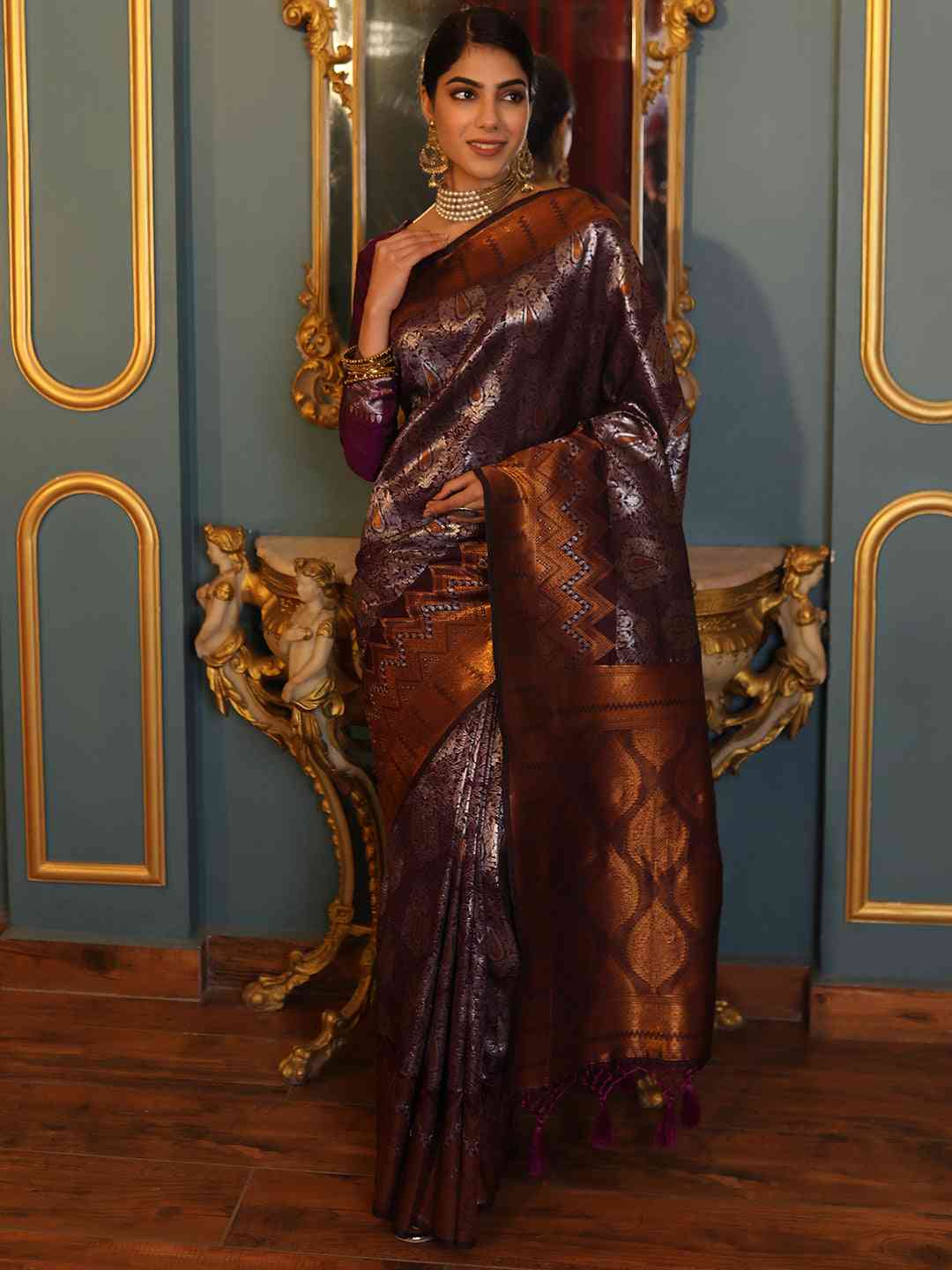 Kanjivaram Silk Saree With Zari Work