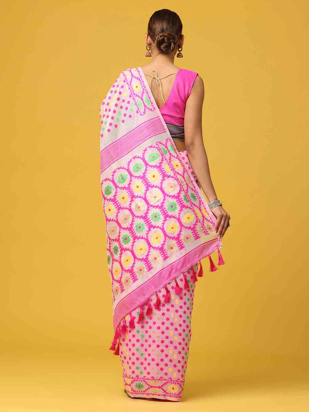  Dhakai Jamdani Cotton Silk Saree