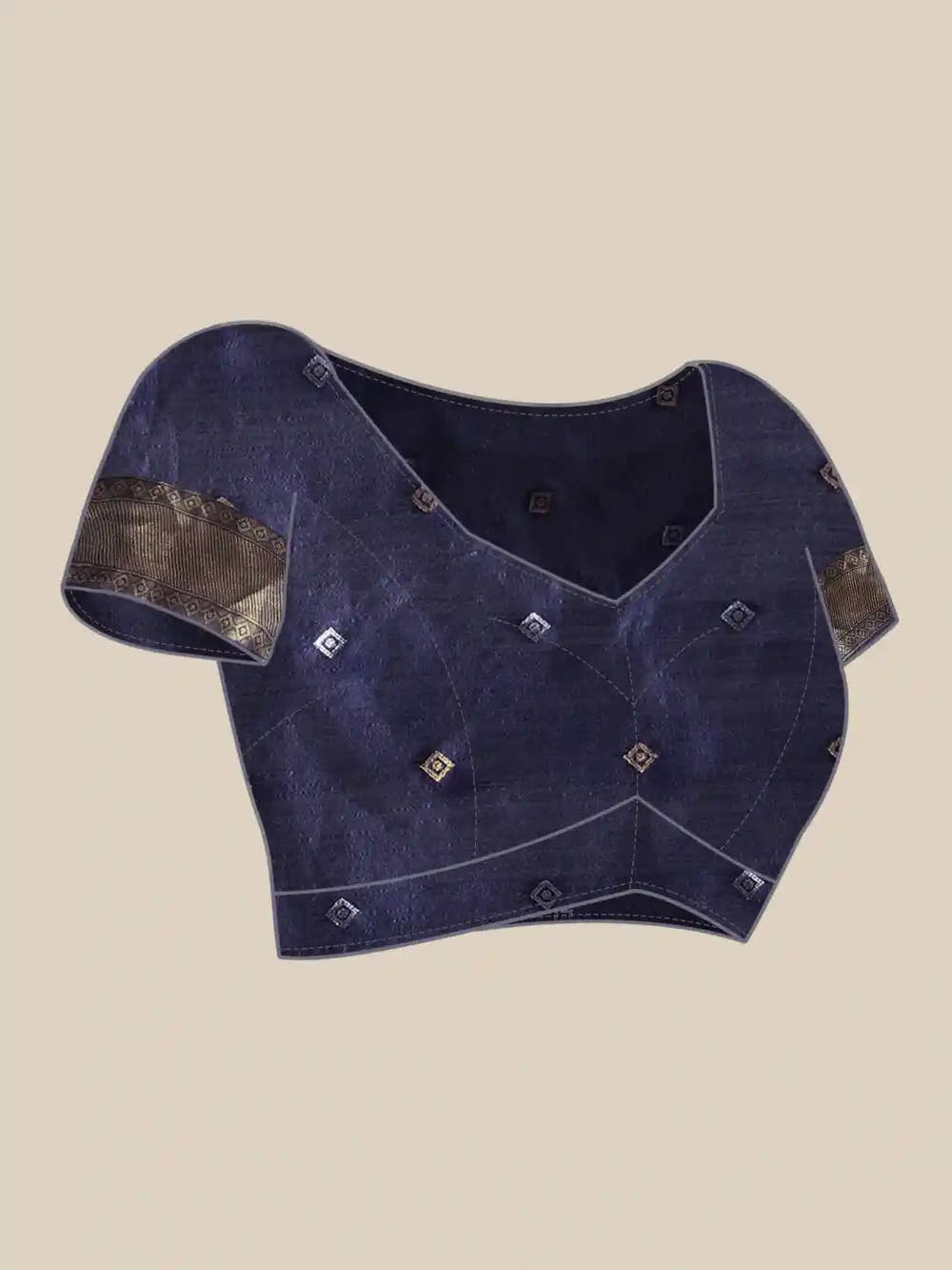  Beautiful Banarasi Navy Colour Woven Design Saree