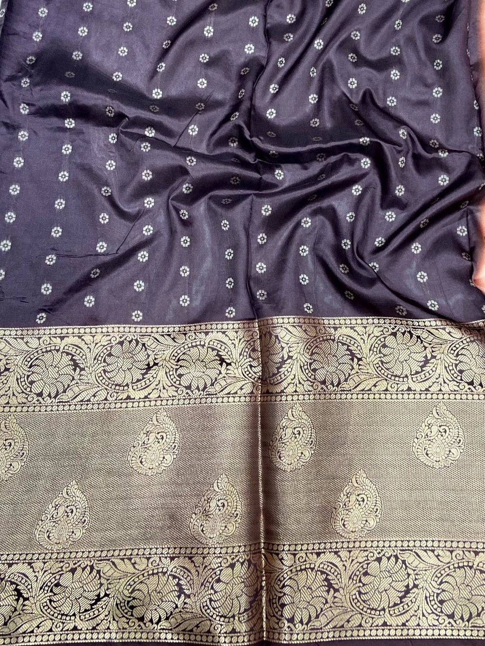 Peach Digital Elephant Motifs Banarasi Saree