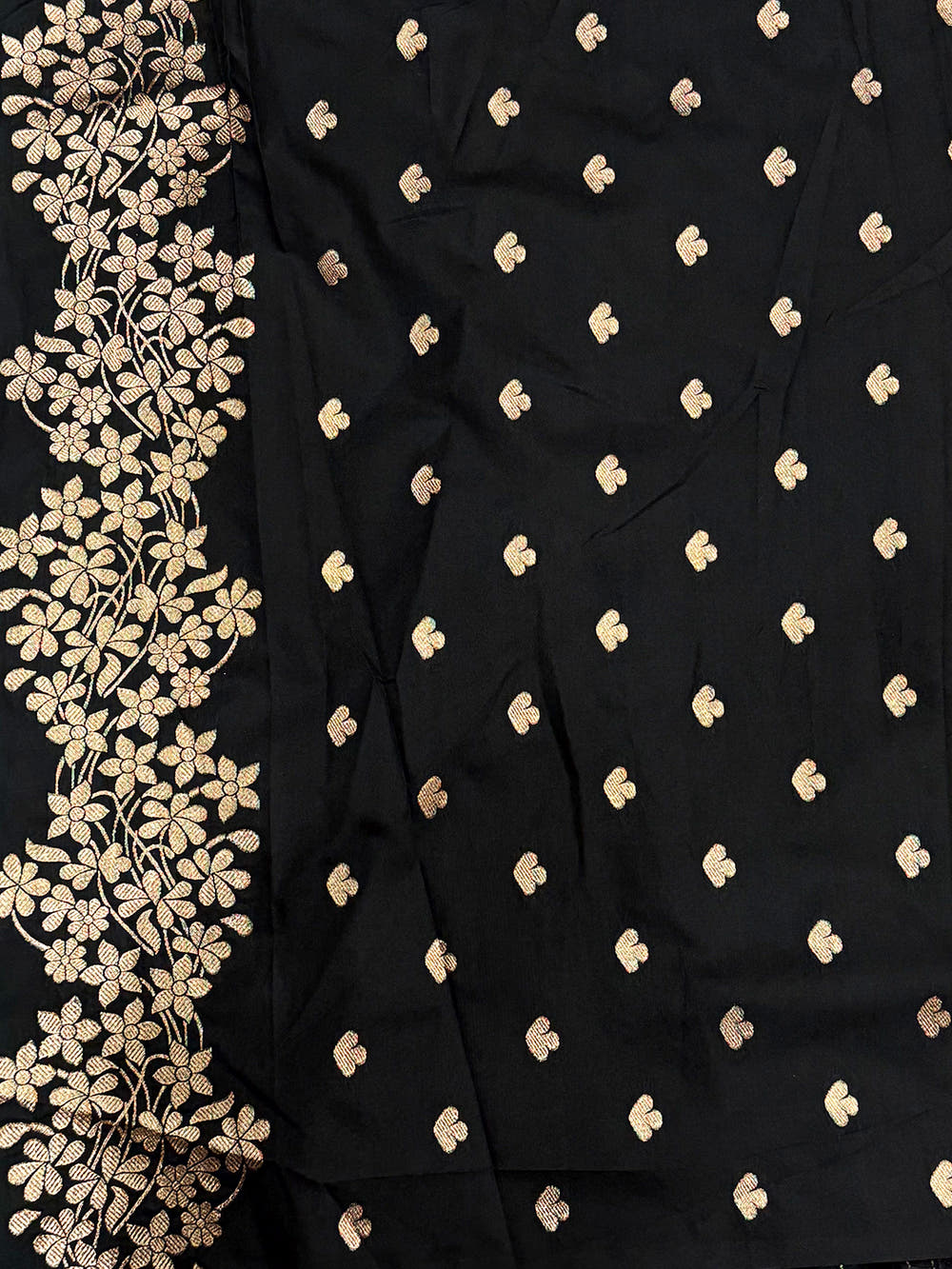 Rose Gold Blossom Soft Satin Silk Saree