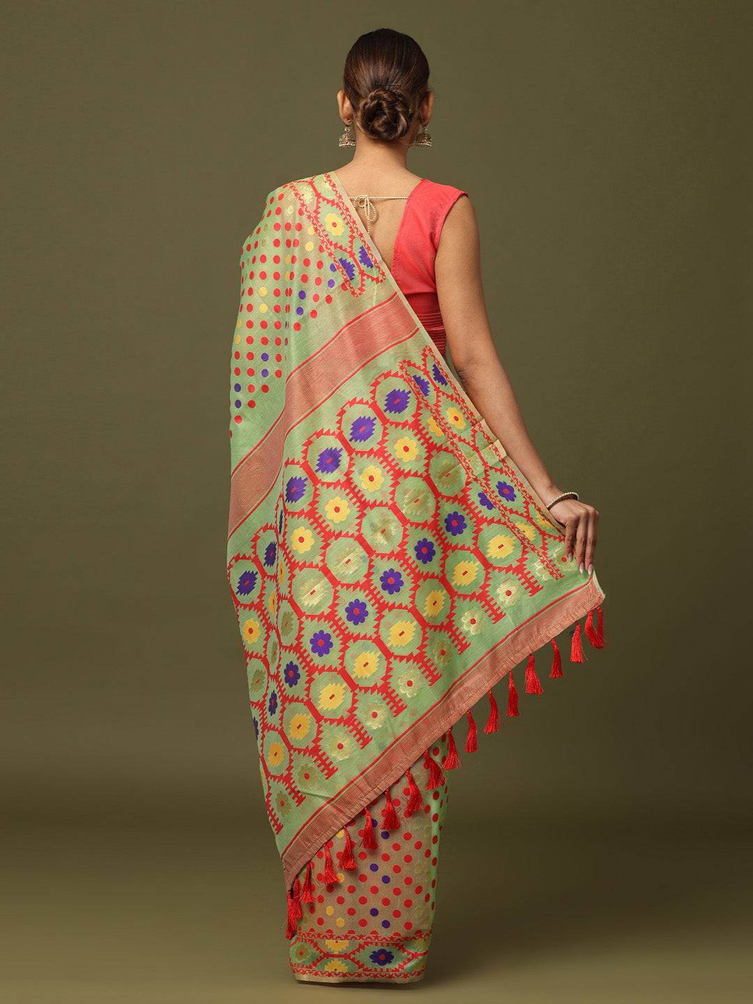  Dhakai Jamdani Cotton Silk Saree