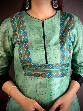 Soft Dola Silk Short Round Neck Kurti
