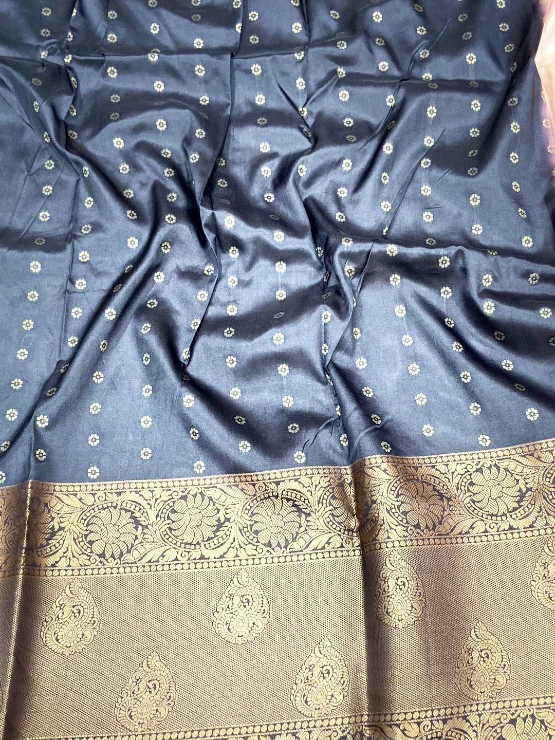 Elegance Banarasi Silk Krishna Motif Pattu Saree