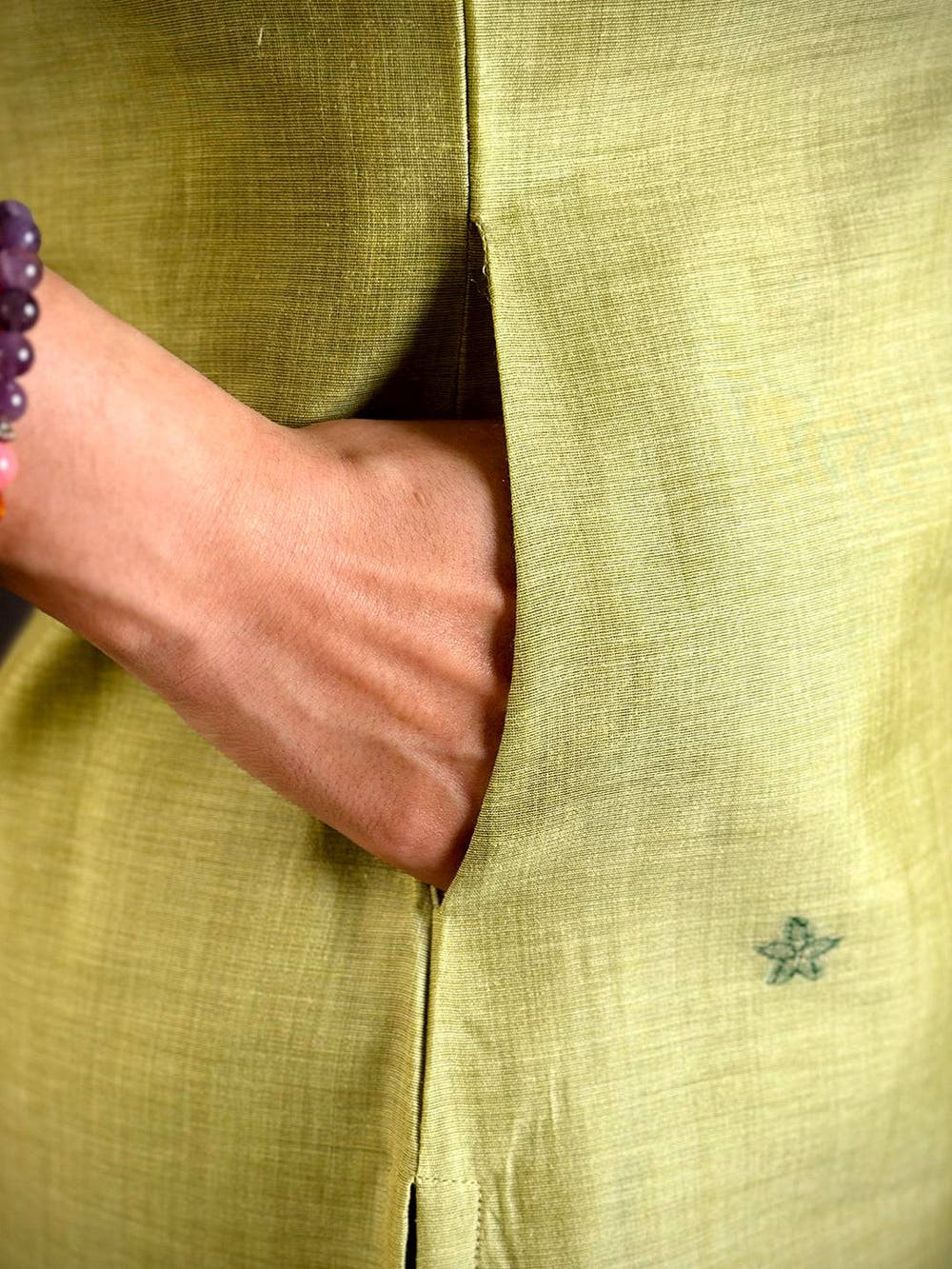 Lime Green Hand Embroidered Suit Set