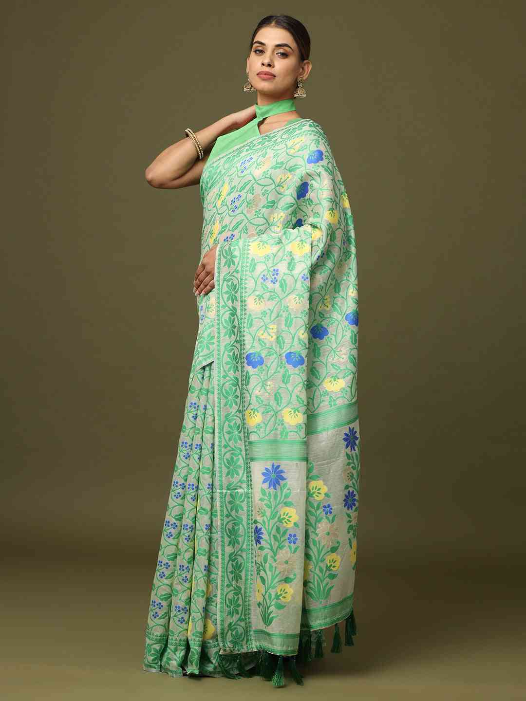  Dhakai Jamdani Cotton Silk Saree