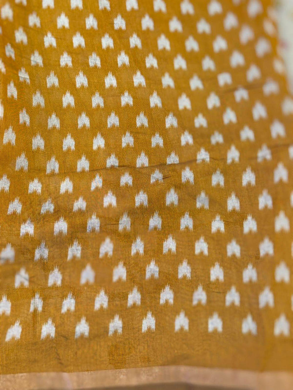 Yellow Mul Cotton Bandhej Print Saree