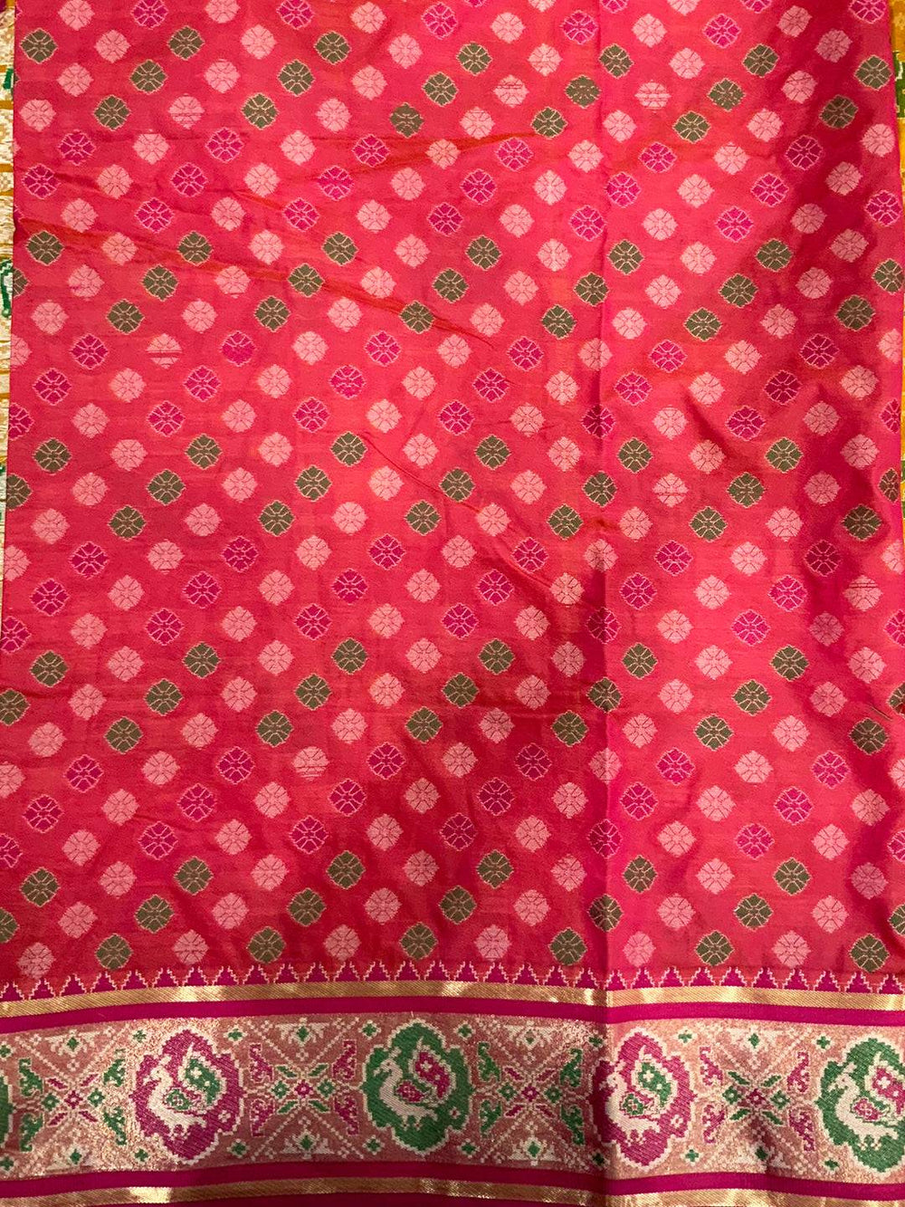 Elegant Yellow Pochampally Patola Silk Saree