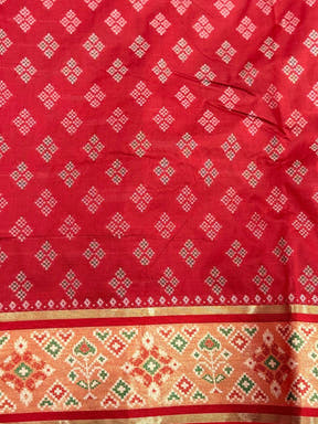Black Pochampally Patola Soft Silk Saree