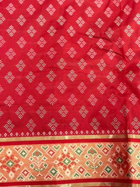 Black Pochampally Patola Soft Silk Saree
