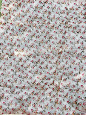 Soft Kota Doriya Silk Saree With Flower & abstect Prints