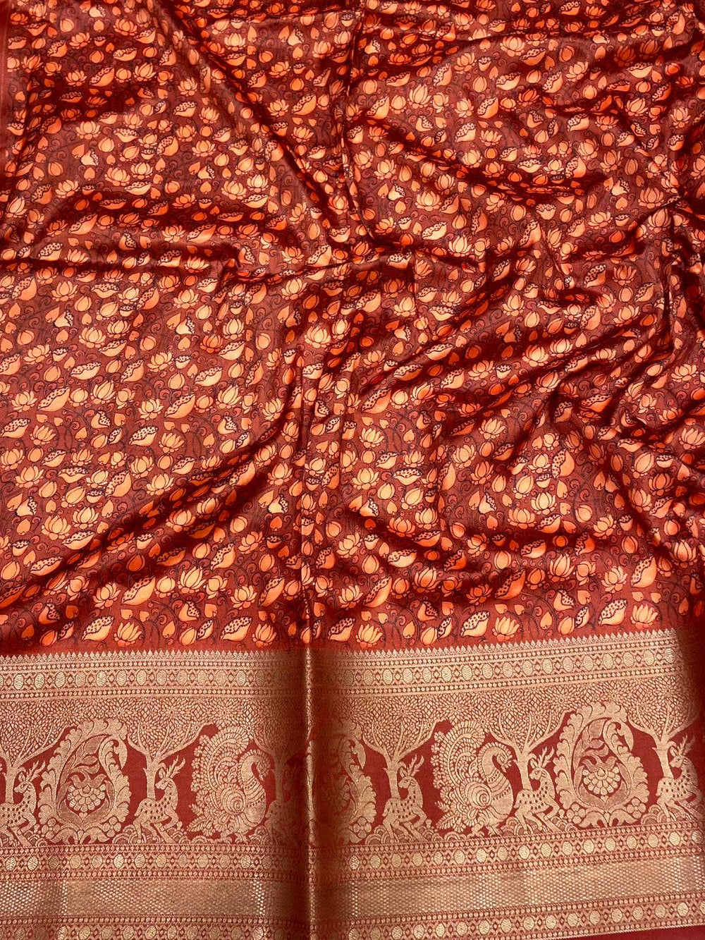 Radiant Banarasi Kalamkari Pattu Saree