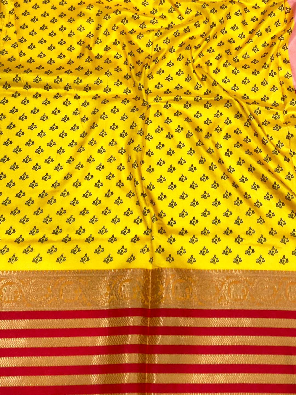 Light Pink Kalamkari Banarasi Silk Saree