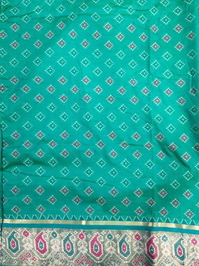 Green Soft Silk Saree With Patola Weaving