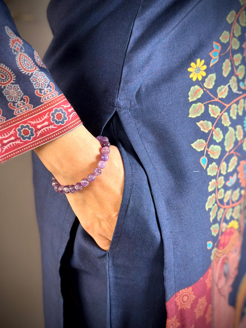 Kalamkari Collar Neck Mull Kurti