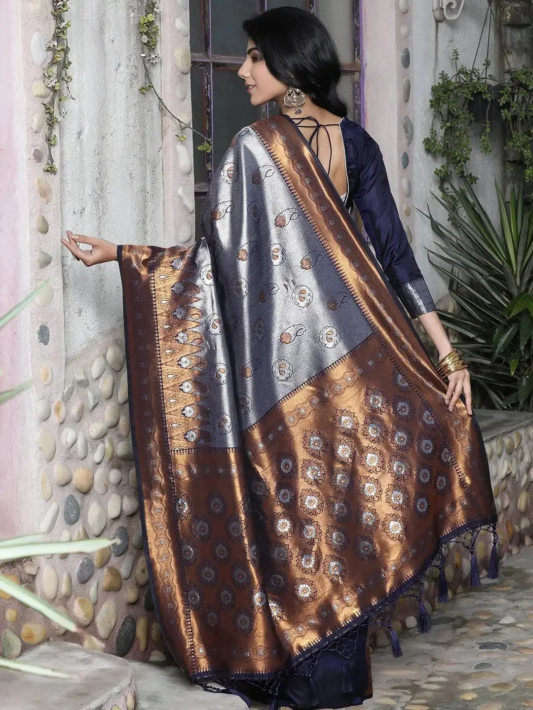  Kanjivaram Silk Saree With Zari Work 
