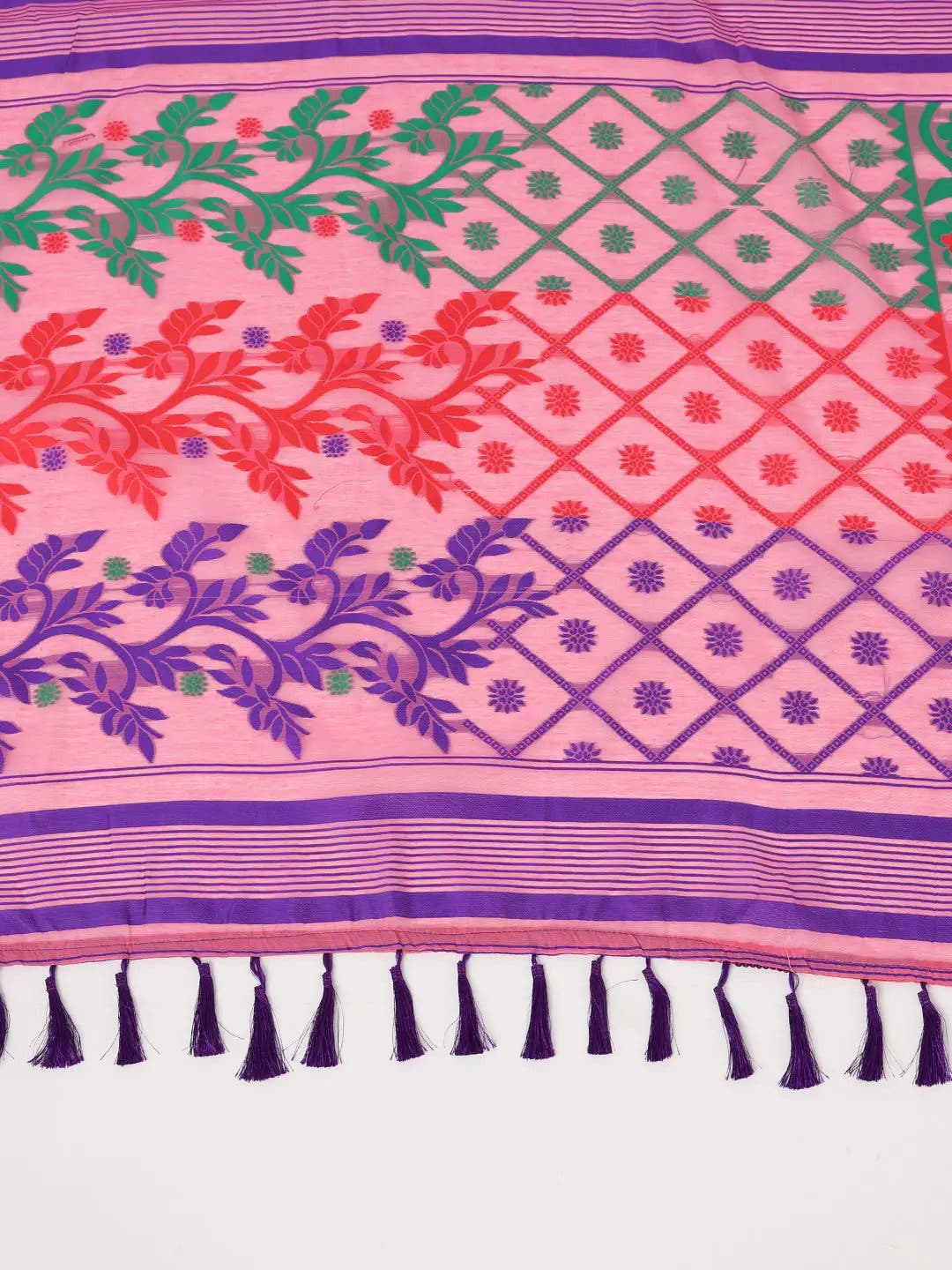 Dhakai Jamdani Light Weight Cotton Silk Saree