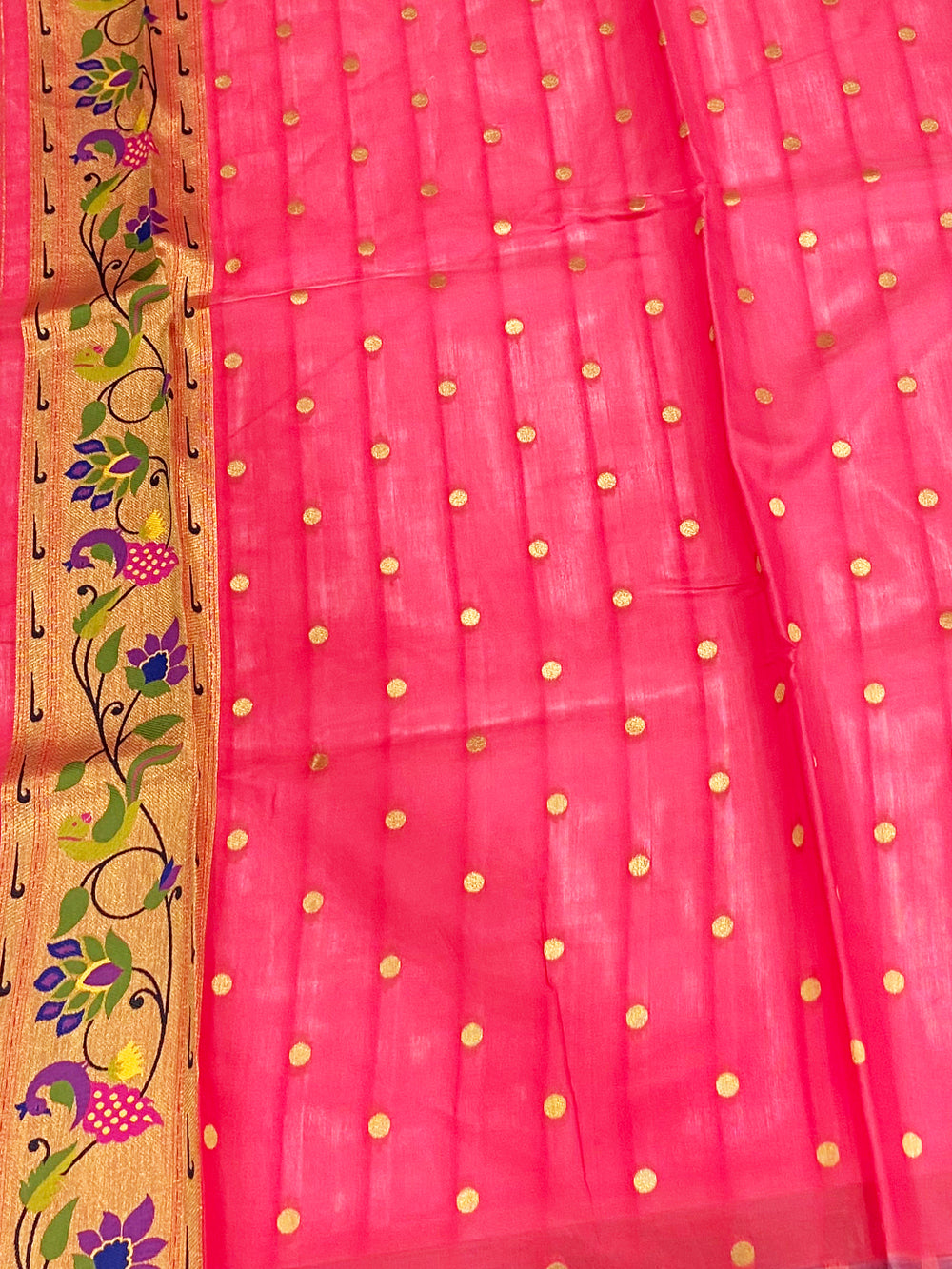 Turquoise Paithani Pallu Digital Print Saree