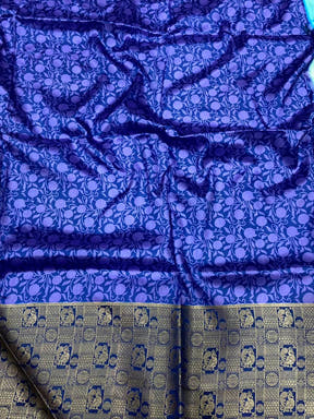 Sky Blue Soft Banarasi Silk Digital Print Saree