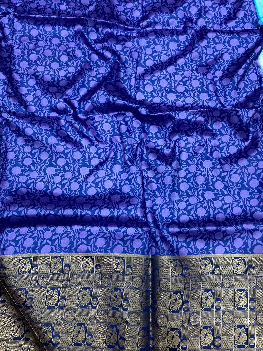 Sky Blue Soft Banarasi Silk Digital Print Saree