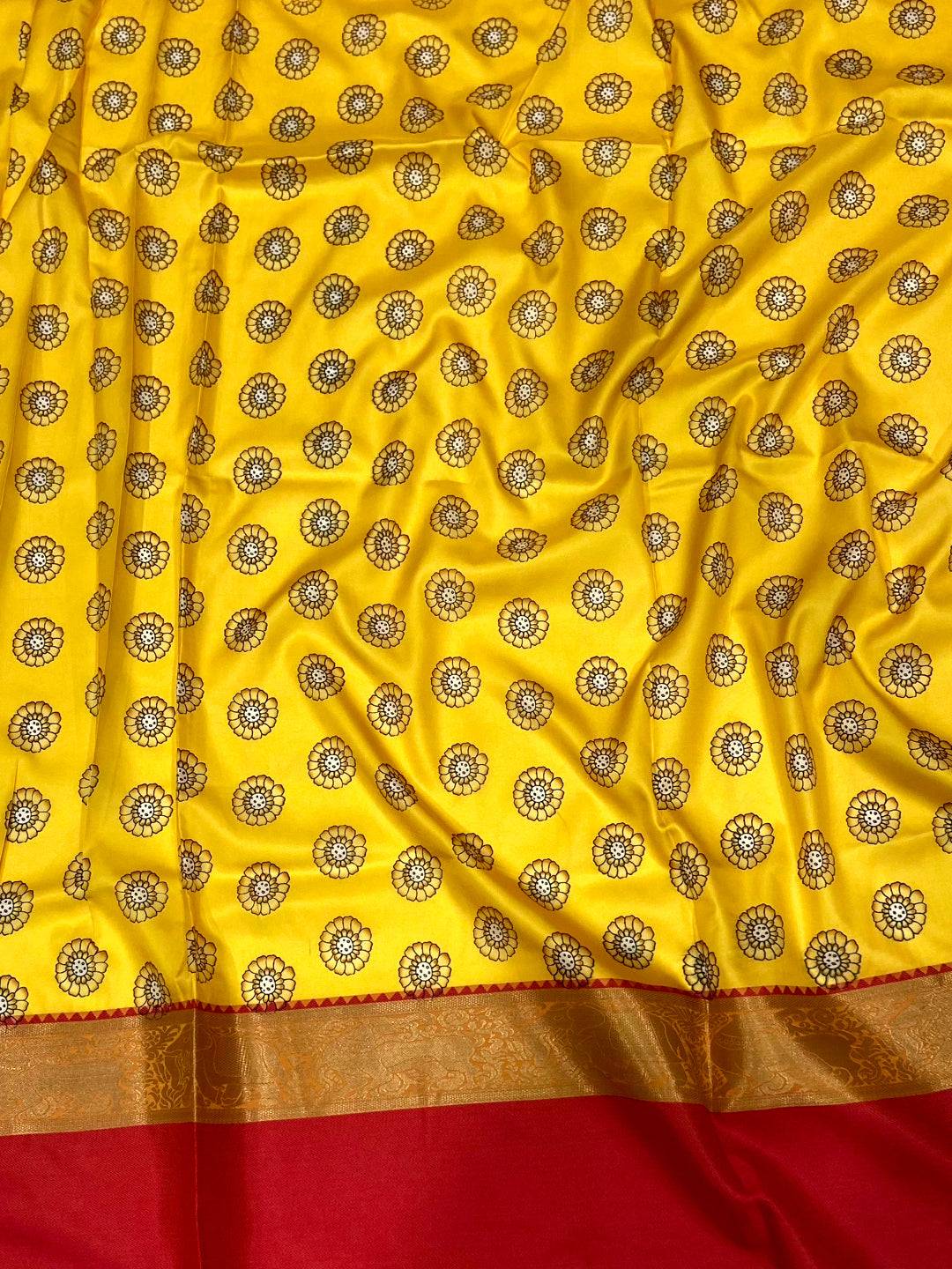 Charming Cream Banarasi Kalamkari Saree