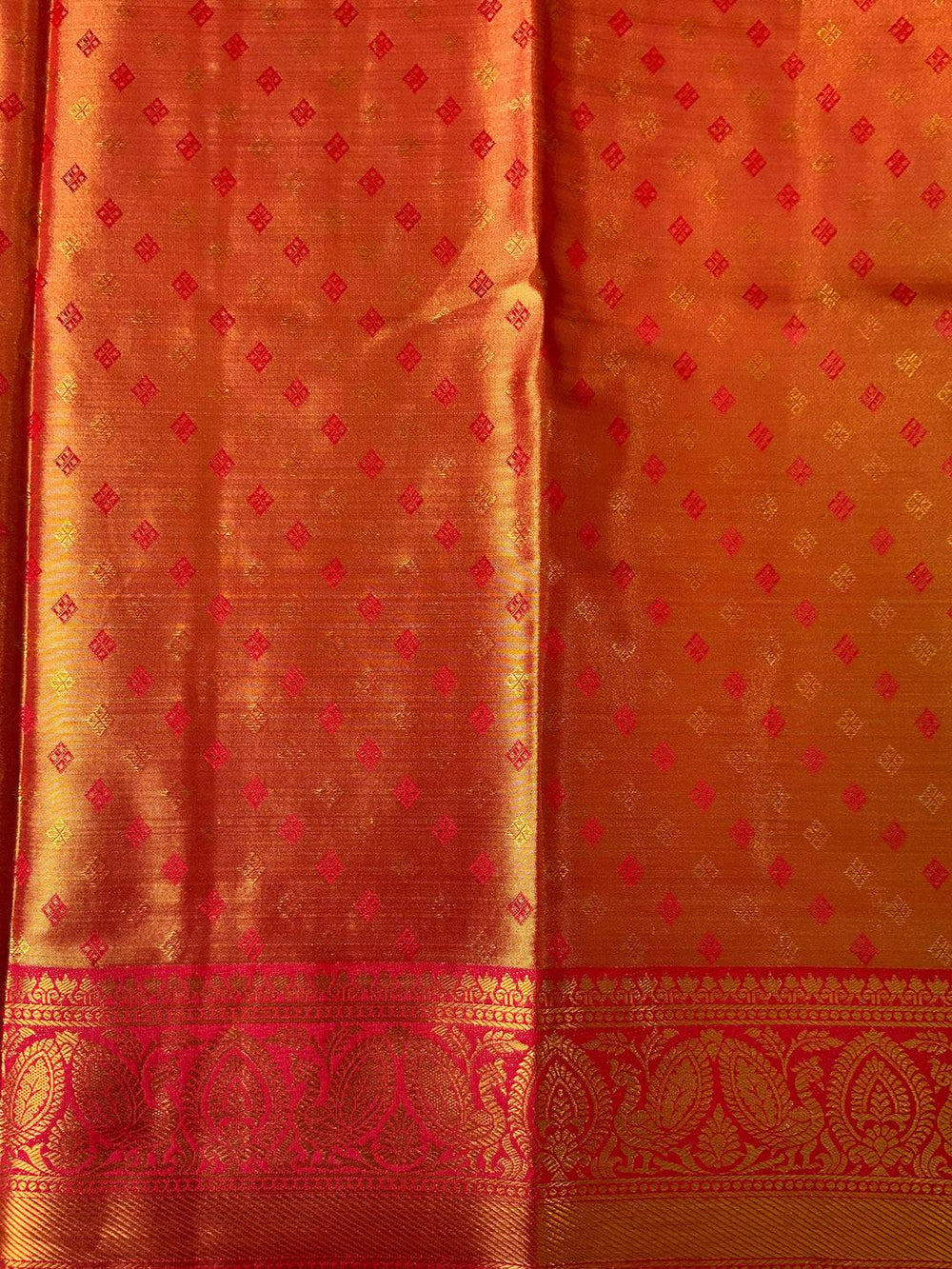 Vibrant Red Zigzag Chevron Saree