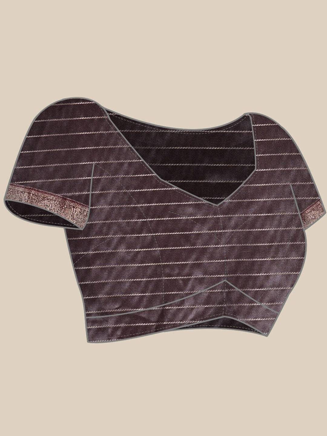 Maroon striped blouse for Banarasi silk saree