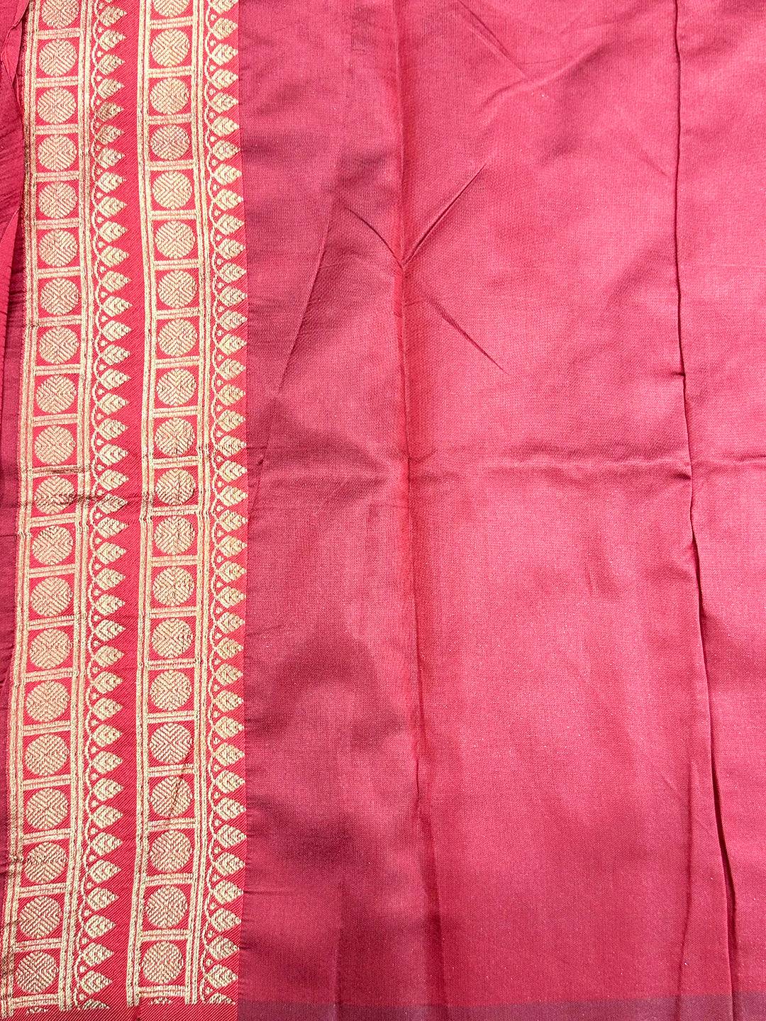 Navy Blue Rudraksha Temple Weave Katan Silk Saree