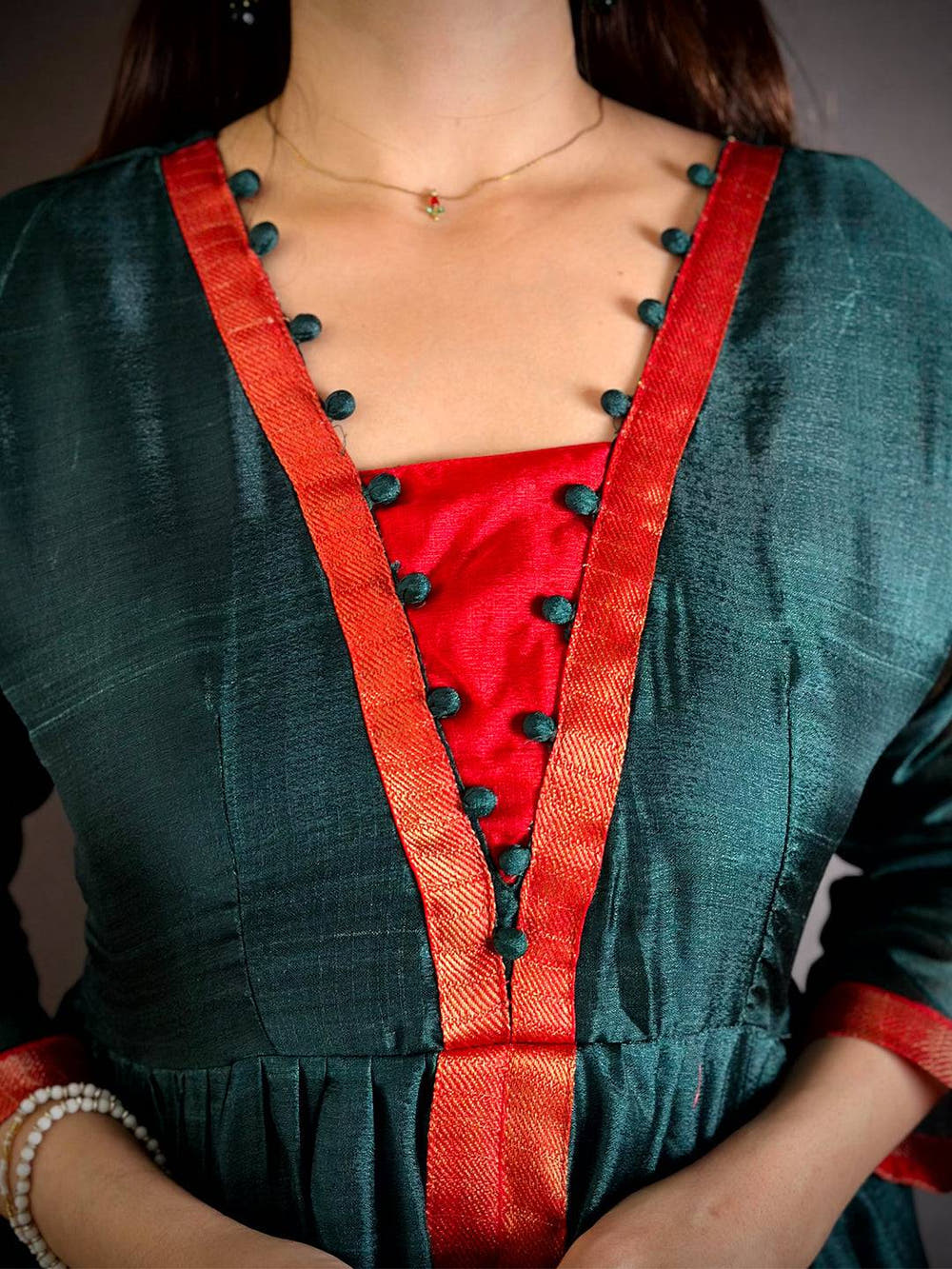 Stylish Soft Kota Crepe Flared Gown