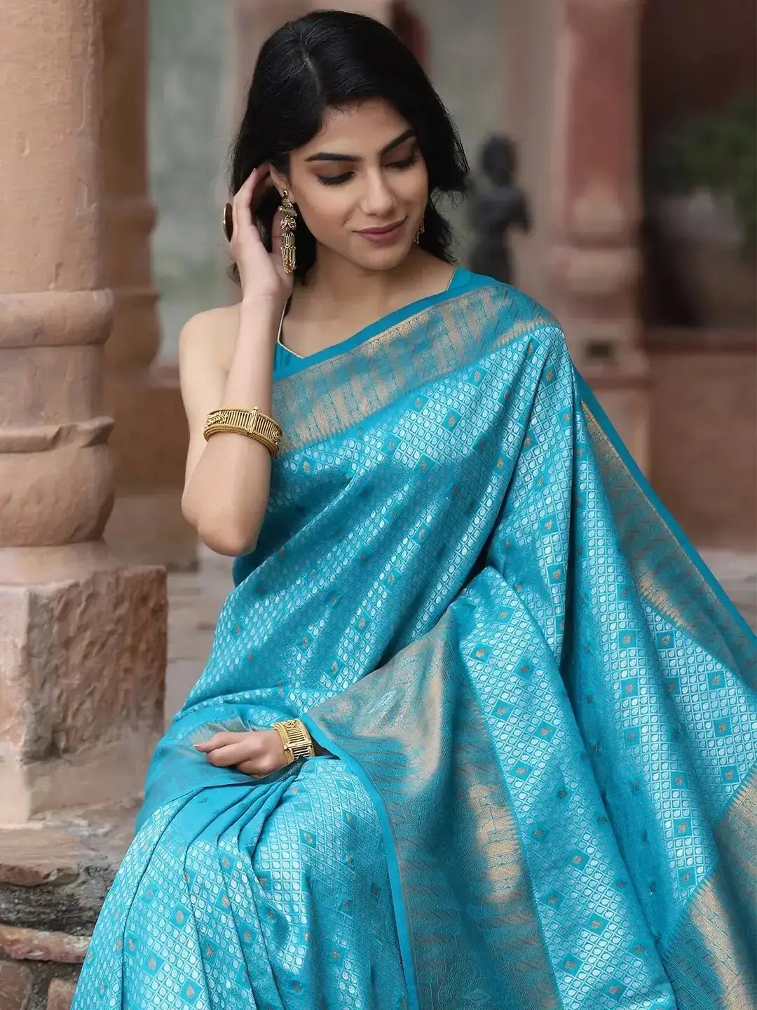  Kanjivaram Silk Saree With Zari Work