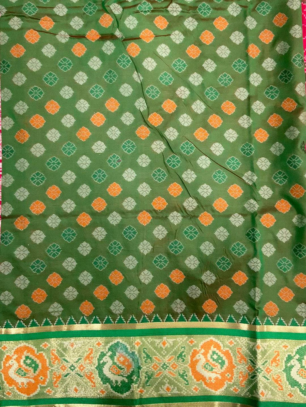 Elegant Pink Pochampally Patola Silk Saree