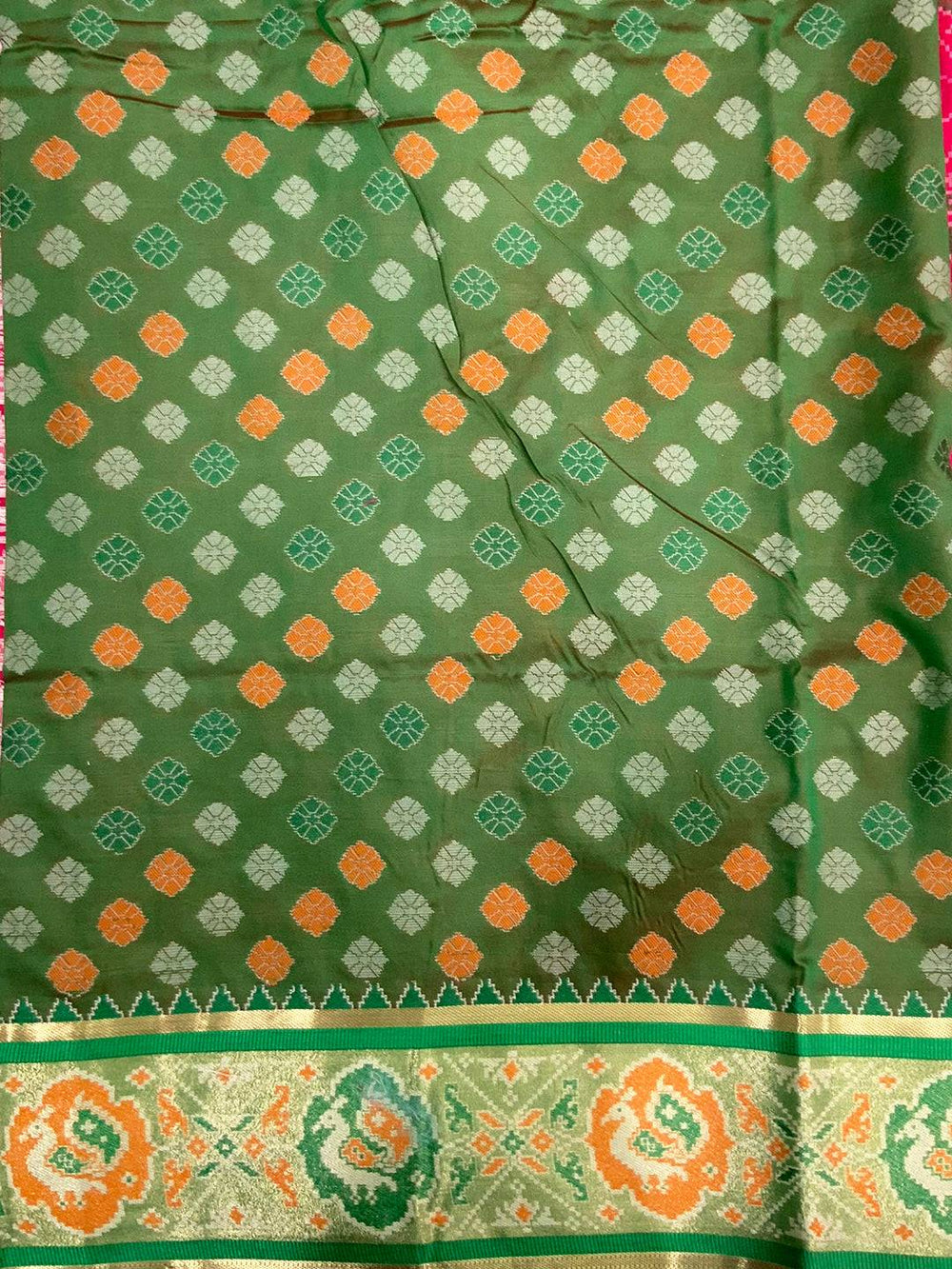 Elegant Pink Pochampally Patola Silk Saree