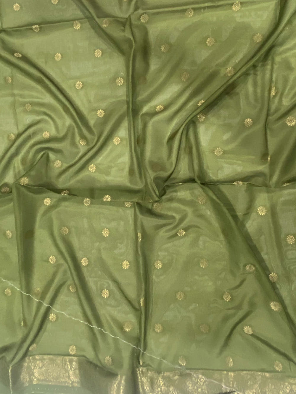 Pista Soft Crep Silk Ombre Print Saree