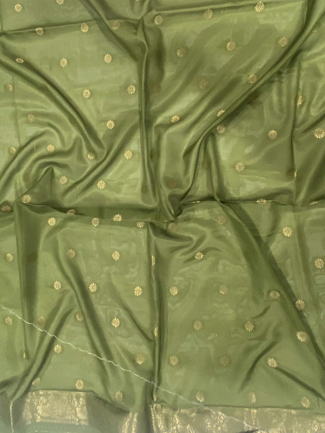 Pista Soft Crep Silk Ombre Print Saree