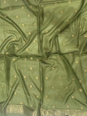 Pista Soft Crep Silk Ombre Print Saree