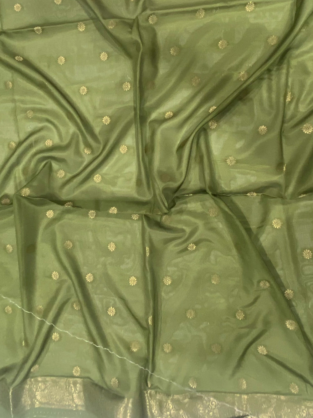 Pista Soft Crep Silk Ombre Print Saree