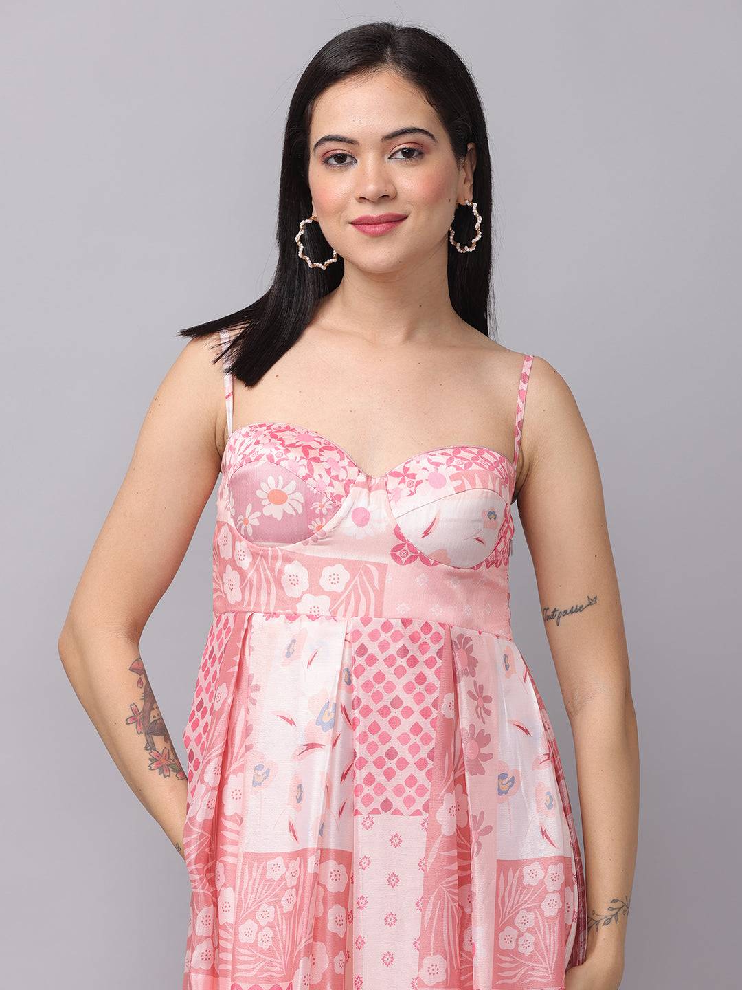 Blush Meadow Corset Dress close-up