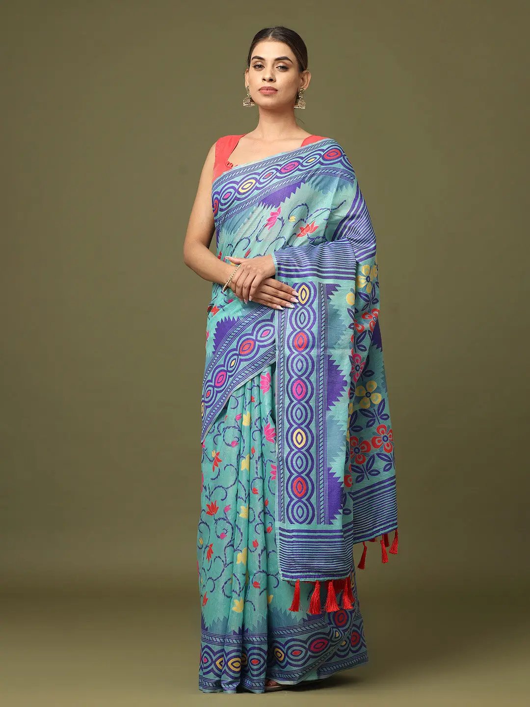  Dhakai Jamdani Cotton Silk Saree