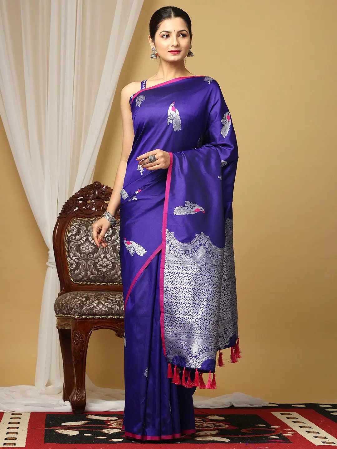  Pure Banarasi Katan Silk Kanchi Zari Weaving Saree