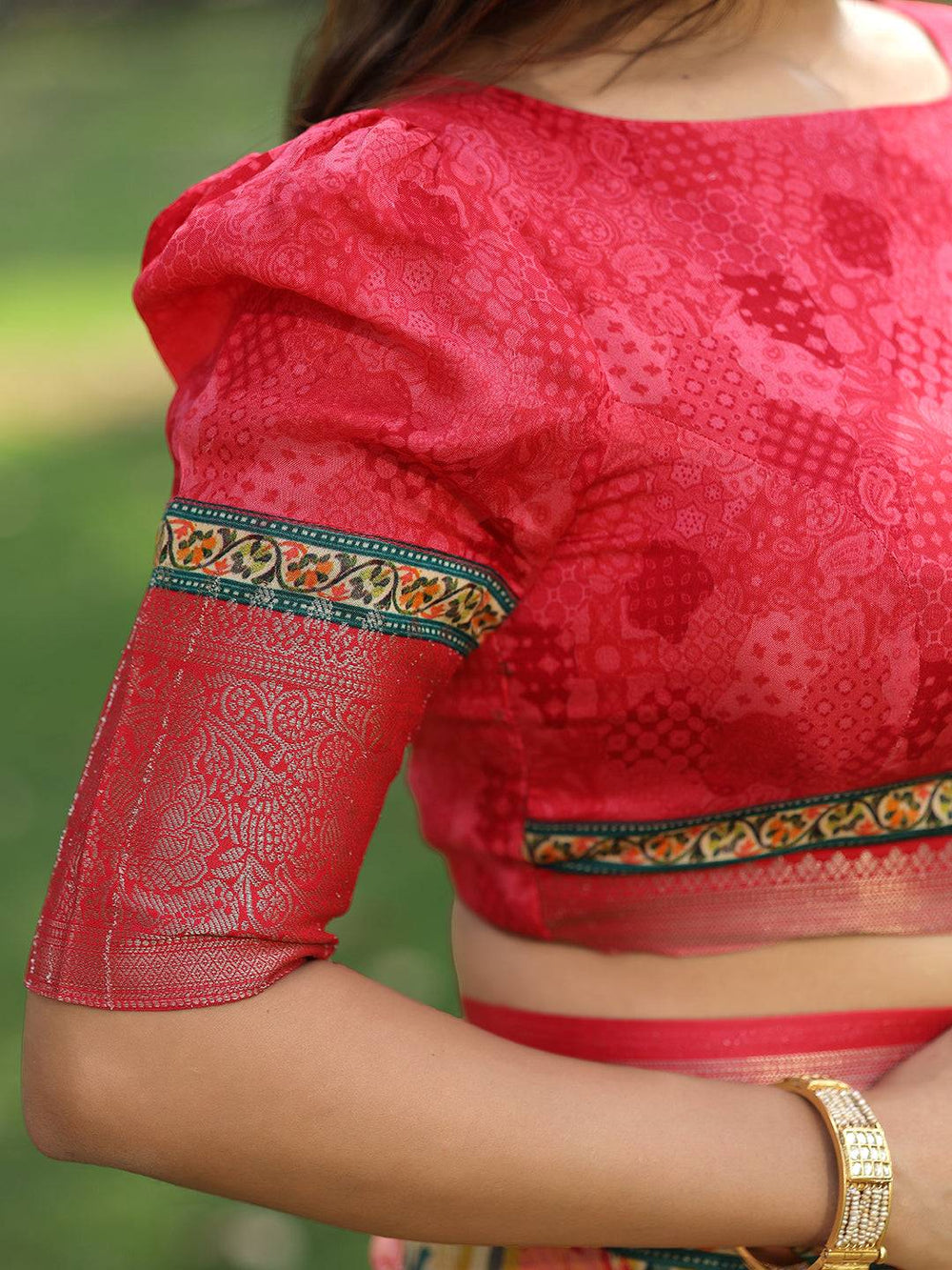 Yellow Colour Phulkari Design Zari Weaving Pallu Saree