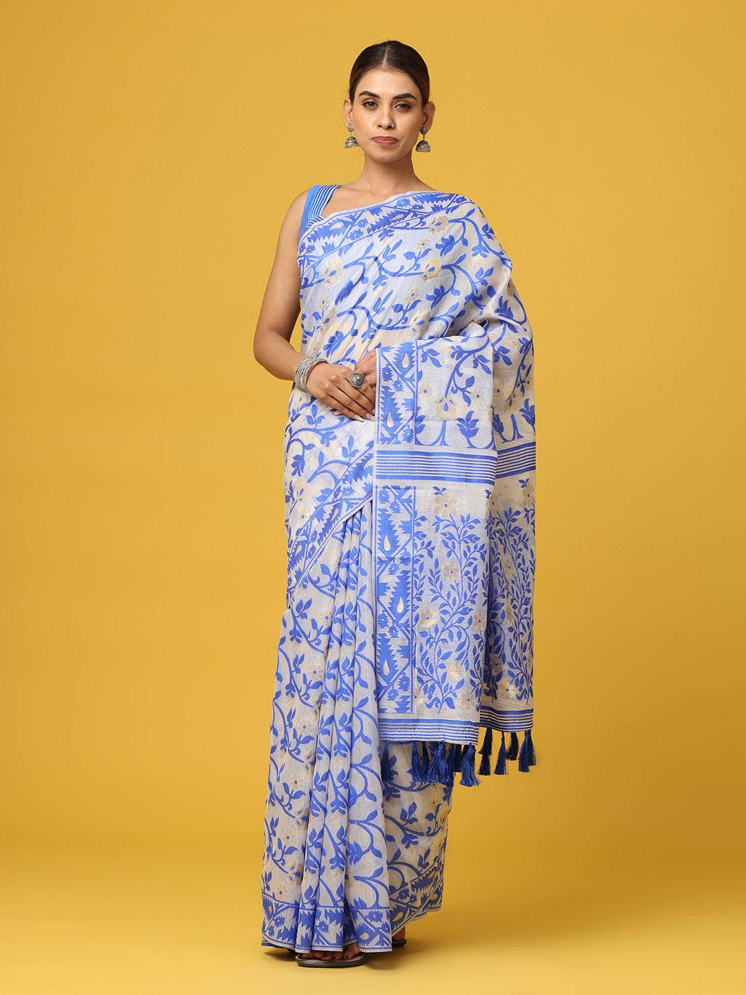  Dhakai Jamdani Cotton Silk Saree