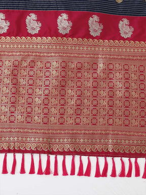  Pure Banarasi Katan Silk Kanchi Zari Weaving Saree