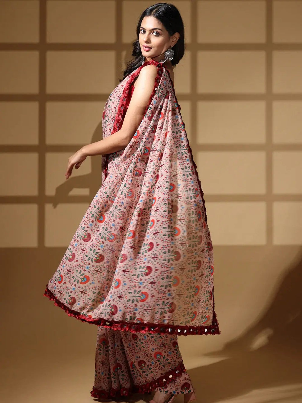 Soft Georgette Multi Colored Party Wear Designer Saree